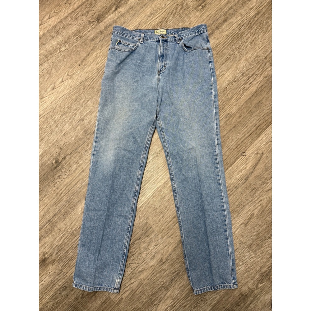 LL Bean Classic Fit Jeans‎ Mens 36x34 Light Wash Blue Denim 100% Cotton 220626